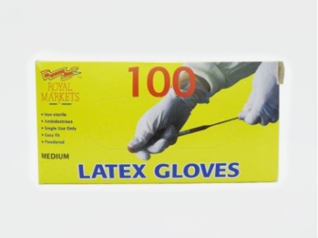 Royal Markets 100 Medium Latex Gloves