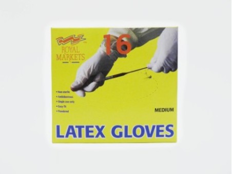 Royal Markets 16 Medium Latex Gloves