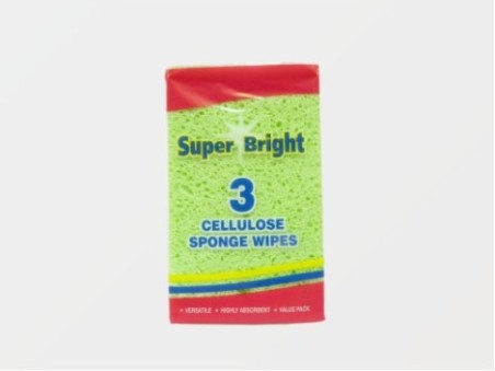 Super Bright 3 Cellulose Sponge Wipes