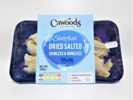 Cawoods Saltfish Dried Salted Skinless & Boneless (Blue Sleeve) (300g)