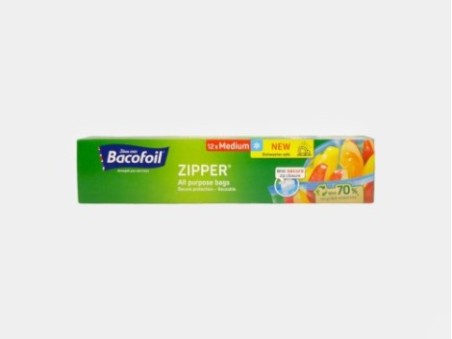 Bacofoil Zipper All Purpose Bags (12 x Medium)