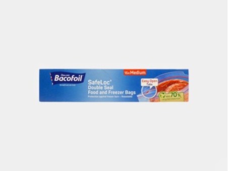 Bacofoil SafeLoc Double Seal Food and Freezer Bags (15 x Medium)