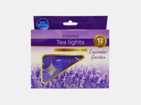 Pan Aroma 12 Lavender Garden Scented Tea Lights