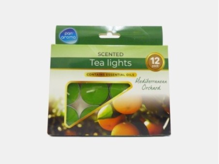 Pan Aroma 12 Mediterranean Orchard Scented Tea Lights