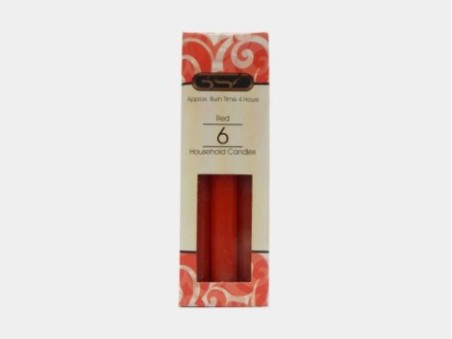 GSD 6 Red Household Candles