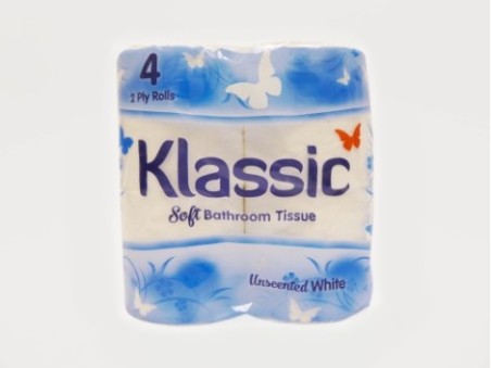 Klassic Soft Unscented White Bathroom Tissue (4 Rolls)