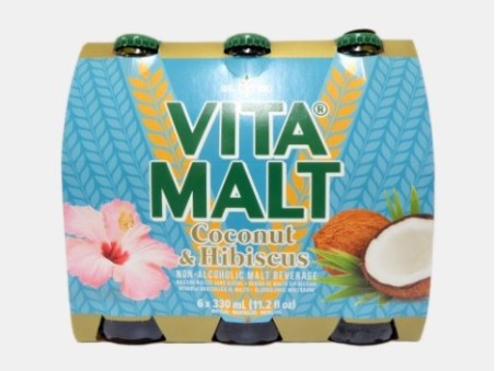 Vita Malt Coconut and Hibiscus (Pack of 6) (330ml x 6)