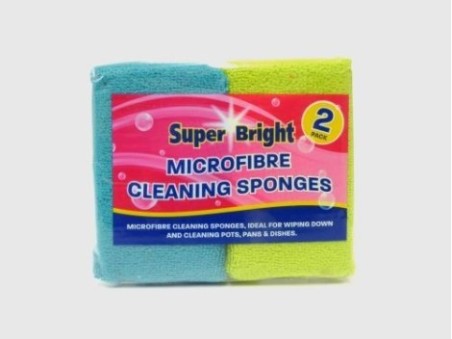 Super Bright Two Microfibre Cleaning Sponges (25g)