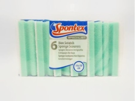 Spontex Six Non Scratch Sponge Scourers (110g)
