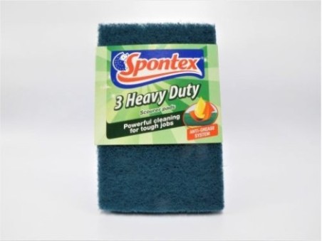 Spontex Three Heavy Duty Scourer Pads (35g)