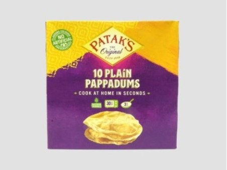 Patak's 10 Plain Pappadums (100g)
