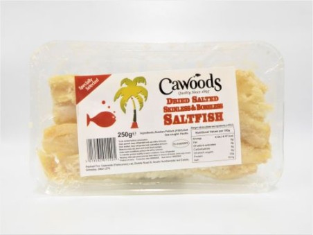 Cawoods Dried, Salted, Skinless & Boneless Saltfish (250g)